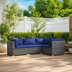 Concise 4 Piece Outdoor Lounge Set in Grey