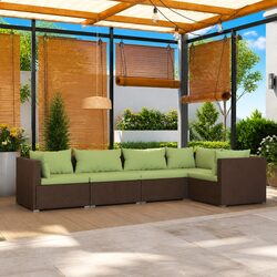 Compact 5 Piece Brown Lounge Set for Relaxation