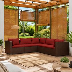 Compact 5 Piece Garden Lounge Set for Outdoor Living