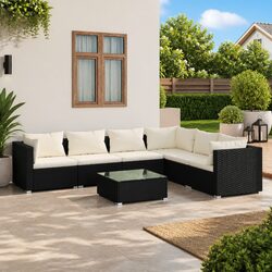 Compact and Reliable 7 Piece Garden Lounge Set