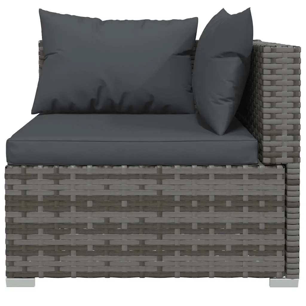 Garden Lounge Set Grey 6 Piece Modular Outdoor Patio Furniture with Cushions