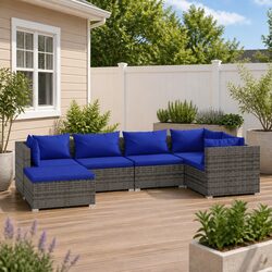 Compact and Stylish 6 Piece Lounge Set in Grey