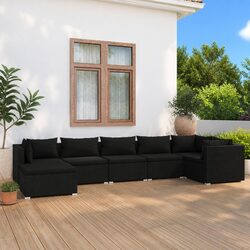 Compact 7 Piece Outdoor Lounge Set with Removable Cushions
