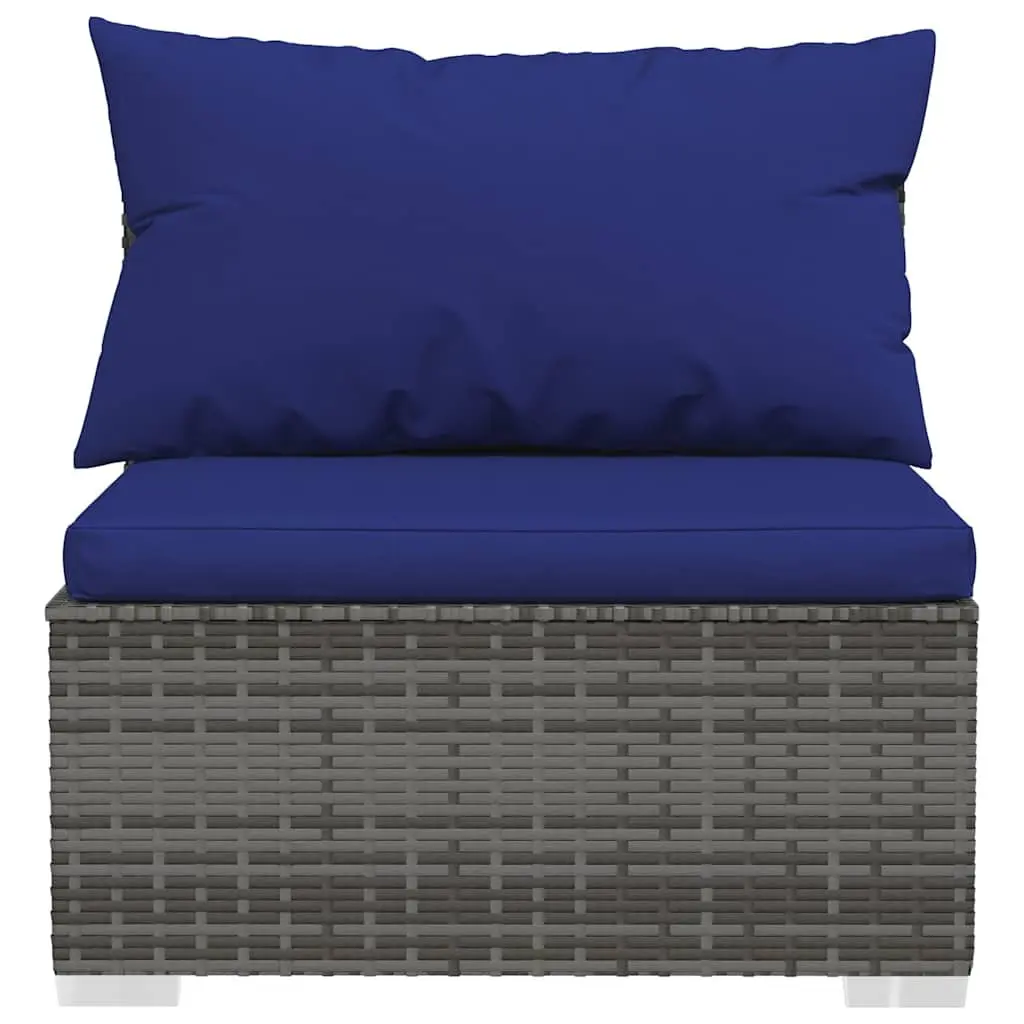 Garden Lounge Set 8 Piece Outdoor Patio Furniture Grey Poly Rattan Modular