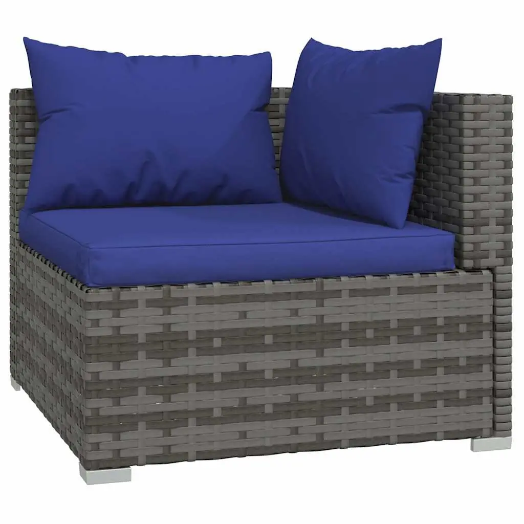 Garden Lounge Set 8 Piece Outdoor Patio Furniture Grey Poly Rattan Modular