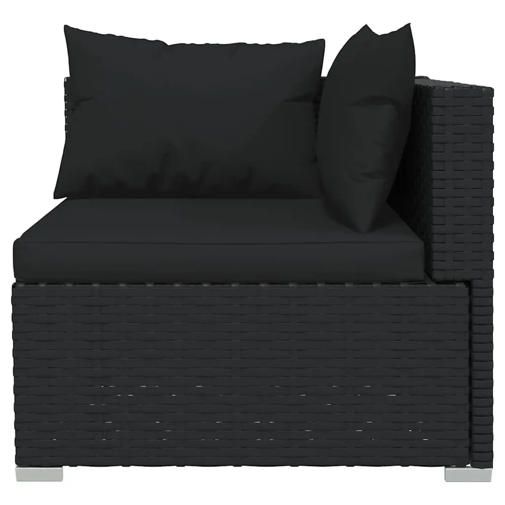 Garden Lounge Set 8 Piece Outdoor Furniture Poly Rattan Modular Black with