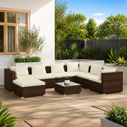8 Piece Modular Garden Lounge Set for Outdoor Relaxation