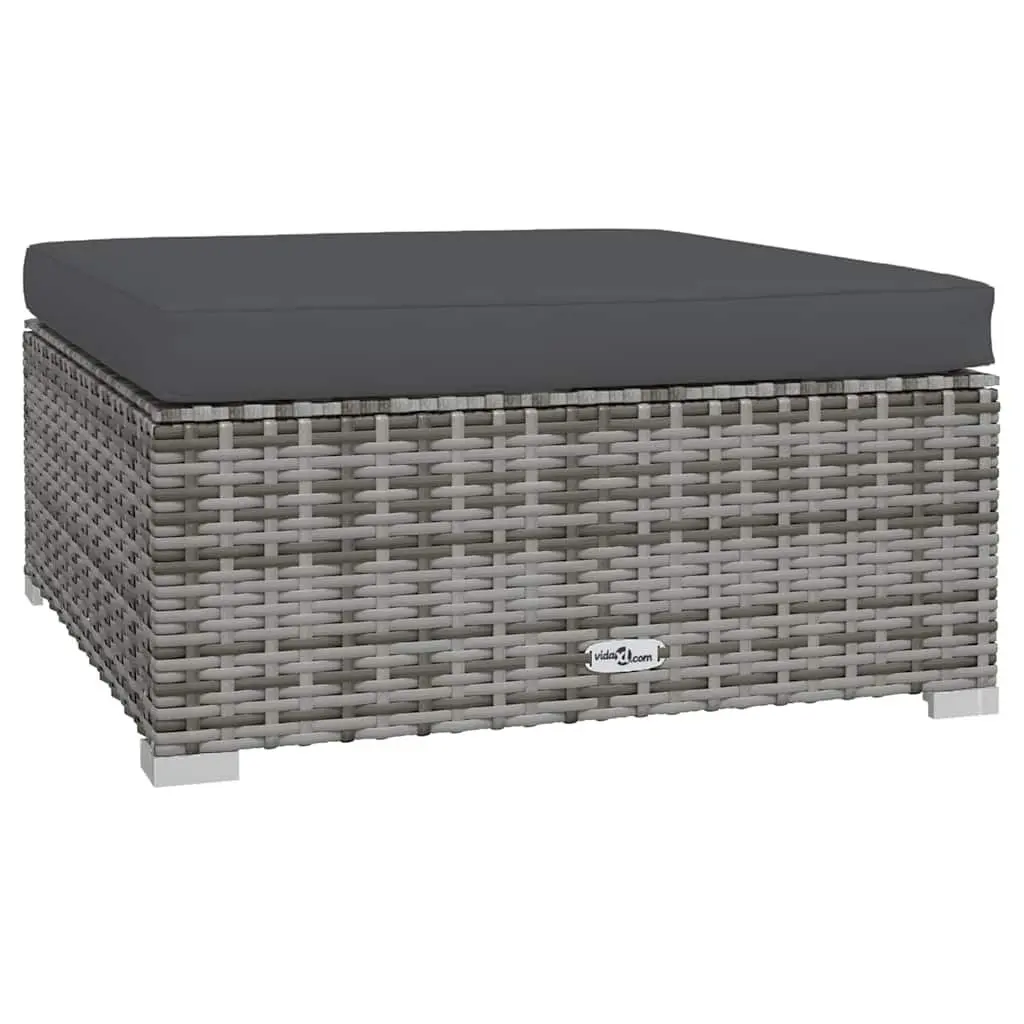 Garden Lounge Set 8 Piece Outdoor Patio Furniture Grey Poly Rattan Modular with