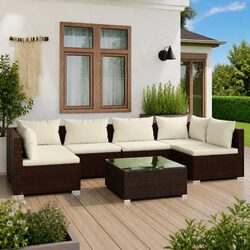 7 Piece Brown Garden Lounge Set – Durable and Stylish