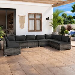 Compact and Stylish 9 Piece Garden Lounge Set