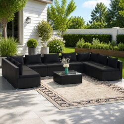 Concise 10 Piece Outdoor Lounge Set for Comfort