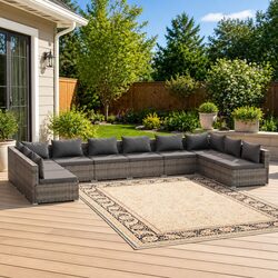 Compact and Efficient 10-Piece Outdoor Lounge Set