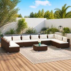 Compact 11-Piece Modular Lounge Set for Outdoors