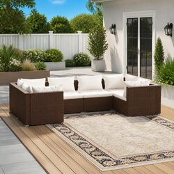 Outdoor 6-Piece Lounge Set with Cushions - Easy to Arrange