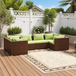 Confident Choice: 6 Piece Outdoor Lounge Set in Brown