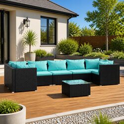 Compact and Versatile 8 Piece Garden Lounge Set