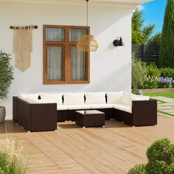 Modular 10-Piece Outdoor Lounge Set in Elegant Brown