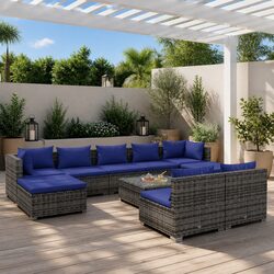 Compact and Stylish 10-Piece Garden Lounge Set