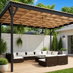 Stylish 10 Piece Outdoor Lounge Set in Brown Rattan