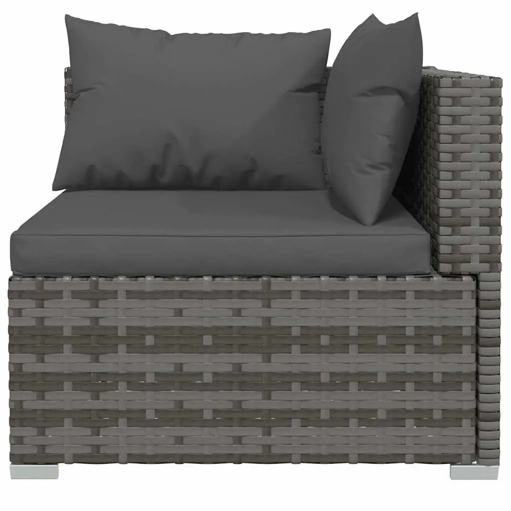 Garden Lounge Set Grey 10 Piece Modular Outdoor Furniture Durable Water-Resistant PE Rattan