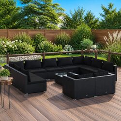 Compact 12 Piece Garden Lounge Set with Cushions