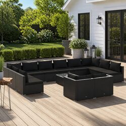 Compact 13 Piece Garden Lounge Set for Outdoor Enjoyment