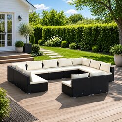 Concise and Elegant 11-Piece Outdoor Lounge Set