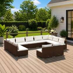 Compact 11-Piece Garden Lounge Set for Outdoor Comfort