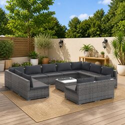 Concise Comfort: 12 Piece Outdoor Lounge Set