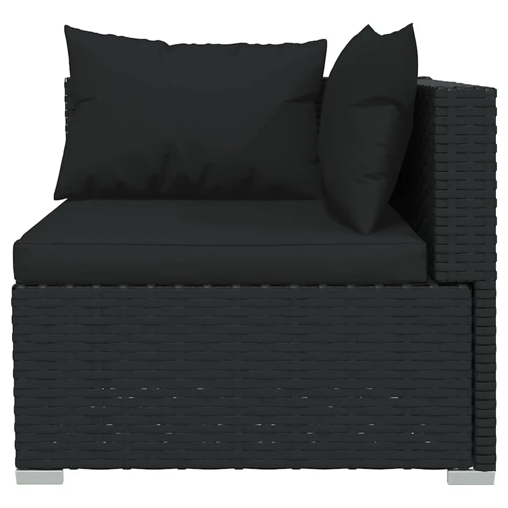 Garden Lounge Set 13 Piece Outdoor Furniture Black Poly Rattan Patio Sofa