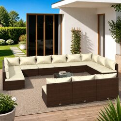 Concise 13-Piece Outdoor Lounge Set for Comfort