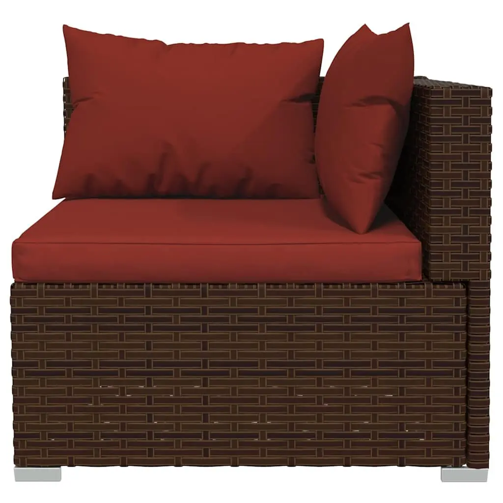 Garden Lounge Set Brown 4 Piece Modular Outdoor Patio Furniture Water-Resistant