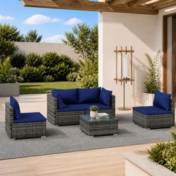 5-Piece Outdoor Lounge Set: Compact and Comfortable