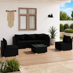 6 Piece Garden Lounge Set: Modular and Stylish