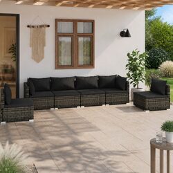 6-Piece Outdoor Lounge Set with Removable Cushions