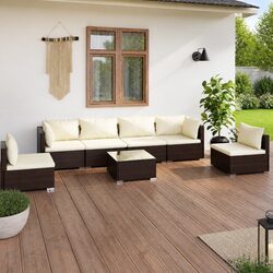 7-Piece Modular Lounge Set for Garden Relaxation