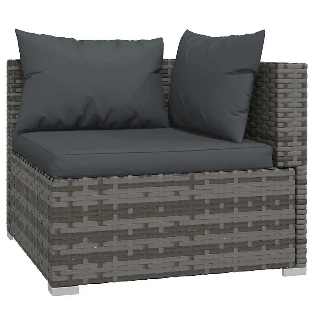 Garden Lounge Set 7 Piece Outdoor Furniture Grey Poly Rattan Patio Sectional