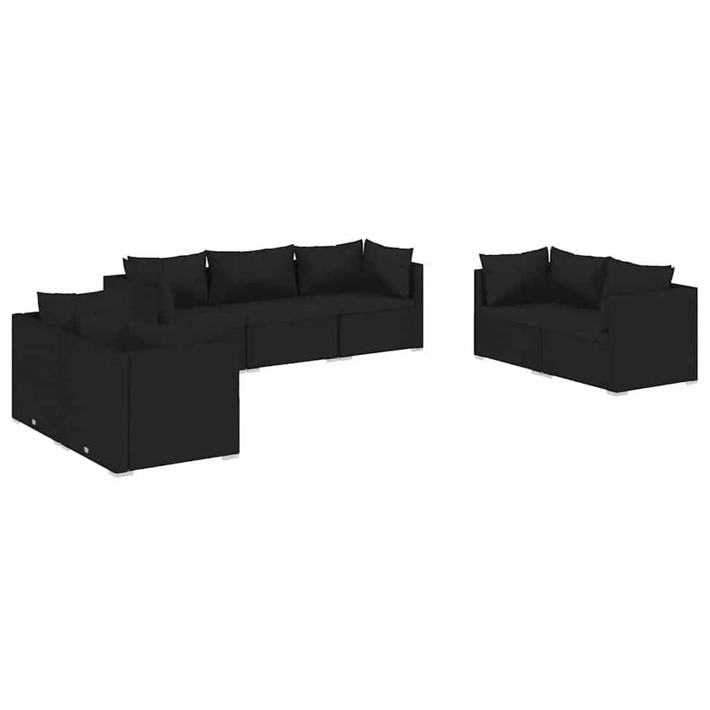 Garden Lounge Set 7 Piece Outdoor Patio Furniture Rattan Sofa with Cushions