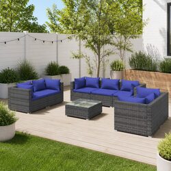 Concise 8 Piece Garden Lounge Set for Outdoor Enjoyment