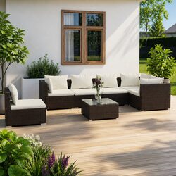 7-Piece Brown Lounge Set: Your Perfect Outdoor Furniture