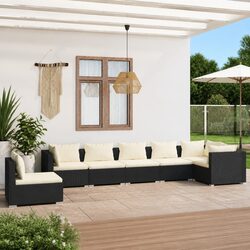 7-Piece Outdoor Lounge Set with Removable Cushions
