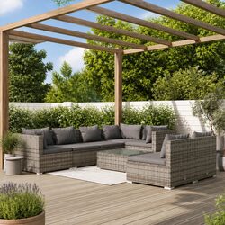 Concise 8 Piece Outdoor Lounge Set with Comfort and Durability