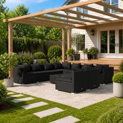 Concise Overview of 10-Piece Black Lounge Set