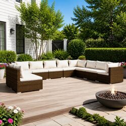 Compact 10-Piece Garden Lounge Set with Style