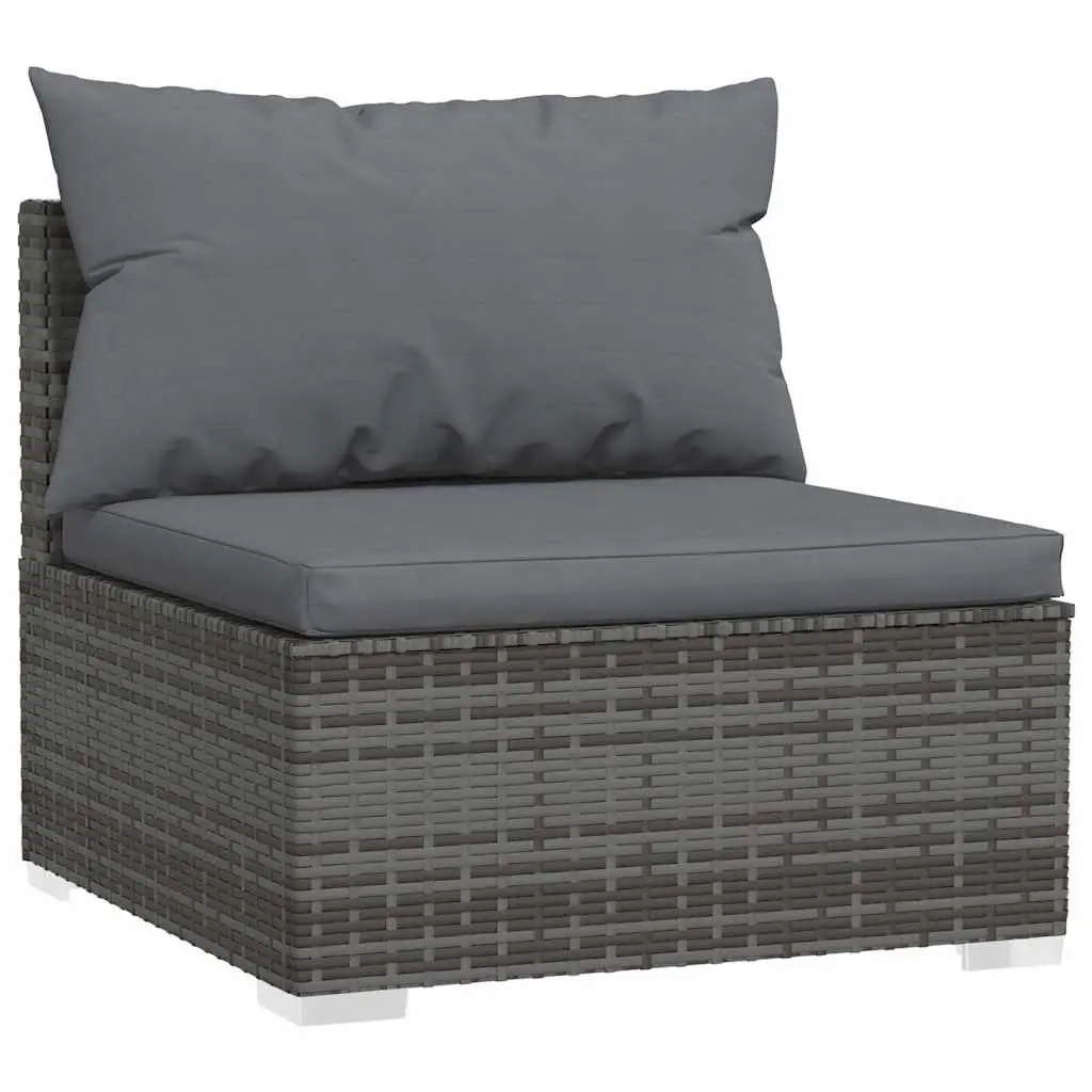 Garden Lounge Set 11 Piece Outdoor Patio Furniture Poly Rattan Grey with