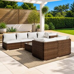 Compact and Stylish 8-Piece Modular Garden Lounge Set