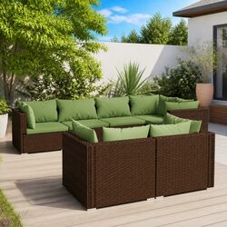 Compact 7-Piece Lounge Set for Outdoor Relaxation