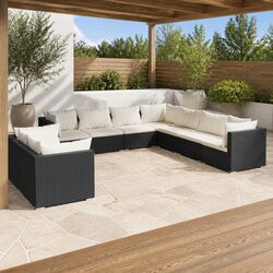 Compact and Efficient 9 Piece Outdoor Lounge Set