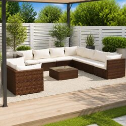10 Piece Garden Lounge Set for Outdoor Enjoyment