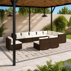 10 Piece Modular Outdoor Lounge Set, Compact & Sturdy
